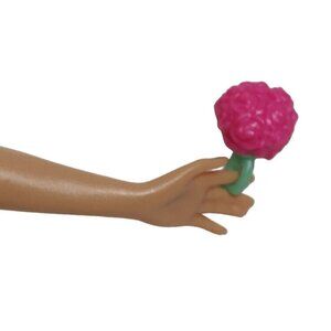 Fashion Doll Floral Bouquet Bridesmaid Bride Pink Green  .75 inch Unbranded